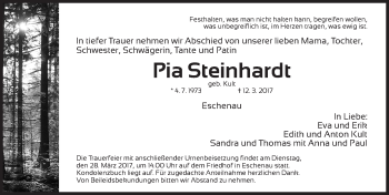 Traueranzeige von Pia Steinhardt von Pegnitz-Zeitung