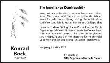 Traueranzeige von Konrad Bock von Hersbrucker Zeitung