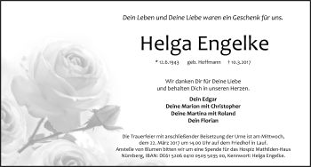 Traueranzeige von Helga Engelke von N-Land