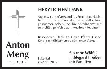 Traueranzeige von Anton Meng von Pegnitz-Zeitung