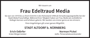 Traueranzeige von Edeltraud Media von Der Bote