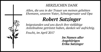 Traueranzeige von Robert Satzinger von Der Bote