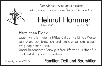 Traueranzeige von Helmut Hammer von Pegnitz-Zeitung