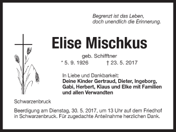 Traueranzeige von Elise Mischkus von Der Bote