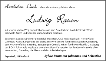 Traueranzeige von Ludwig Raum von Pegnitz-Zeitung