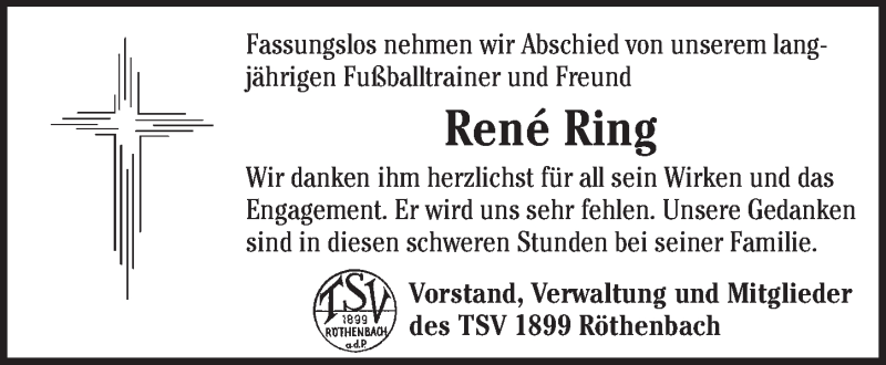  Traueranzeige für René Ring vom 25.05.2017 aus Pegnitz-Zeitung