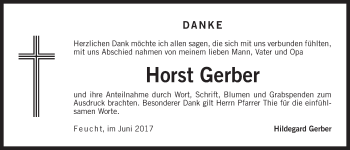 Traueranzeige von Horst Gerber von Der Bote