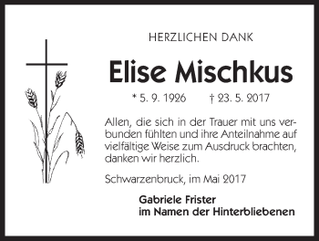 Traueranzeige von Elise Mischkus von Der Bote