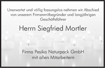 Traueranzeige von Siegfried Mortler von Pegnitz-Zeitung