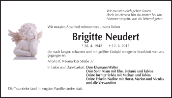 Traueranzeige von Brigitte Neudert von Der Bote