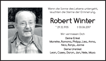 Traueranzeige von Robert Winter von Hersbrucker Zeitung