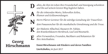 Traueranzeige von Georg Hirschmann von Hersbrucker Zeitung
