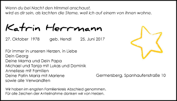 Traueranzeige von Katrin Herrmann von Pegnitz-Zeitung