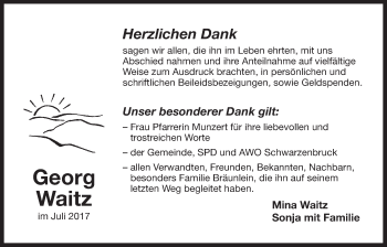 Traueranzeige von Georg Waitz von Der Bote
