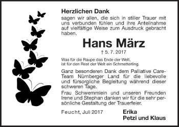 Traueranzeige von Hans März von Der Bote