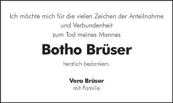 Traueranzeige von Botho Brüser von Hersbrucker Zeitung