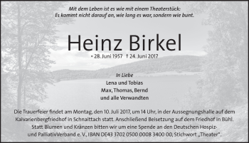 Traueranzeige von Heinz Birkel von Pegnitz-Zeitung