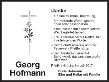 Traueranzeige von Georg Hofmann von Der Bote