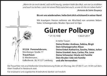 Traueranzeige von Günter Polberg von Hersbrucker Zeitung