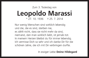Traueranzeige von Leopoldo Marassi von Der Bote