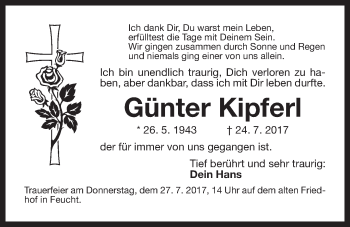 Traueranzeige von Günter Kipferl von Der Bote