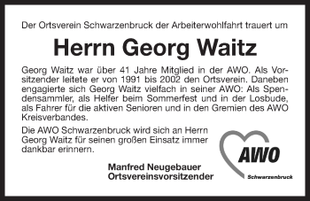 Traueranzeige von Georg Waitz von Der Bote