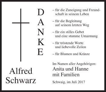 Traueranzeige von Alfred Schwarz von Pegnitz-Zeitung