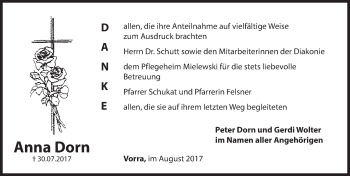 Traueranzeige von Anna Dorn von Hersbrucker Zeitung