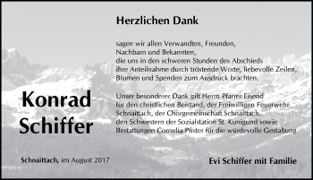Traueranzeige von Konrad Schiffer von Pegnitz-Zeitung