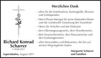 Traueranzeige von Richard Konrad Scharrer von Hersbrucker Zeitung