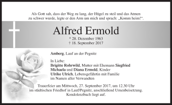 Traueranzeige von Alfred Ermold von Pegnitz-Zeitung