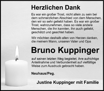Traueranzeige von Bruno Kuppinger von Pegnitz-Zeitung