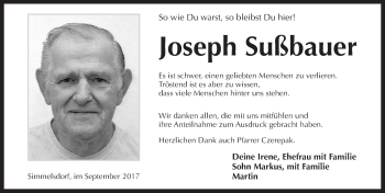 Traueranzeige von Joseph Bußbauer von Pegnitz-Zeitung