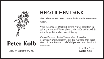 Traueranzeige von Peter Kolb von Pegnitz-Zeitung