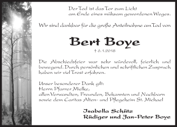 Traueranzeige von Bert Boye von Pegnitz-Zeitung