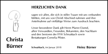 Traueranzeige von Christa Bürner von Pegnitz-Zeitung