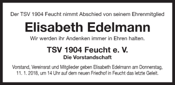 Traueranzeige von Elisabeth Edelmann von Der Bote