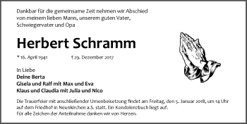Traueranzeige von Herbert Schramm von Pegnitz-Zeitung