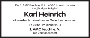 Traueranzeige von Karl Heinrich von Der Bote