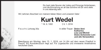 Traueranzeige von Kurt Wedel von Der Bote