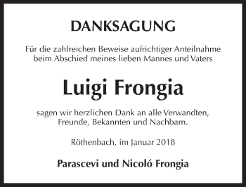 Traueranzeige von Luigi Frongia von Pegnitz-Zeitung