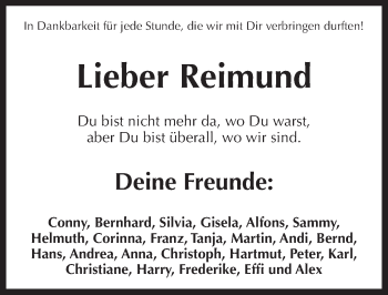 Traueranzeige von Reimund Dotzler von Pegnitz-Zeitung