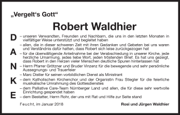 Traueranzeige von Robert Waldhier von Der Bote