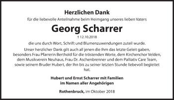 Traueranzeige von Georg Scharrer von Hersbrucker Zeitung
