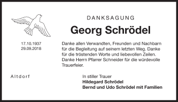 Traueranzeige von Georg Schrödel von Der Bote