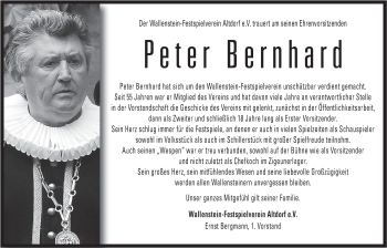Traueranzeige von Peter Bernhard von Der Bote