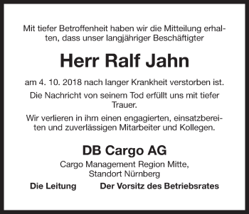 Traueranzeige von Ralf Jahn von Der Bote
