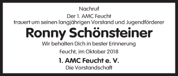 Traueranzeige von Ronny Schönsteiner von Der Bote