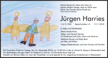 Traueranzeige von Jürgen Harries von Pegnitz-Zeitung