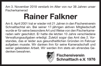 Traueranzeige von Rainer Falkner von Pegnitz-Zeitung